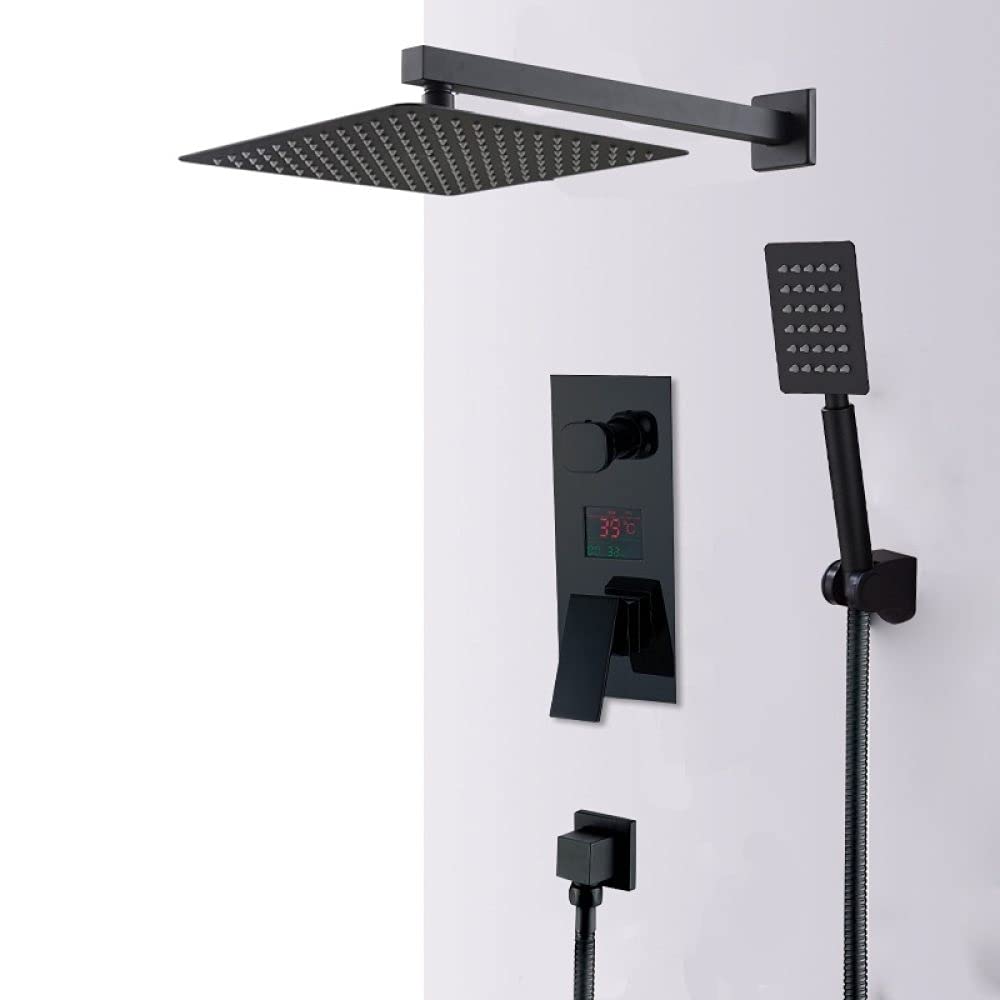 Système de Douche de Baignoire Anti-Brûlure avec Affichage de Température LCD Noir