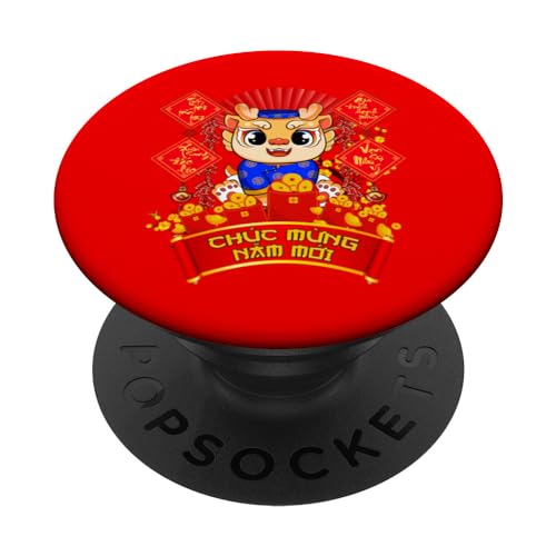 Boy Ao Dai Dragon 2024 Año Nuevo vietnamita Niños Tet Li Xi Me PopSockets PopGrip Intercambiable