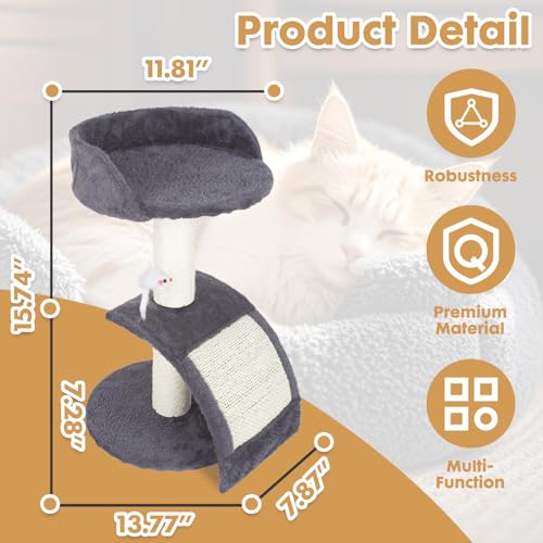 Rascador multifuncional para gatos PowerKing Gris miniatura 4