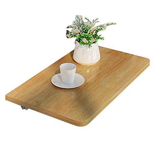 Table pliante murale bois 70x50 bureau ordinateur suspendu - 2