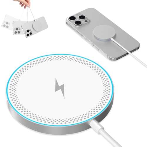 mag-Safe Ladegerät iPhone, Magnet Wireless Charger Induktive Ladestation für iPhone 17 16 15 14 13 12 Series, iPhone Induktive Kabelloses Ladepad Ladestation für Air-Pods 3 2 Pro