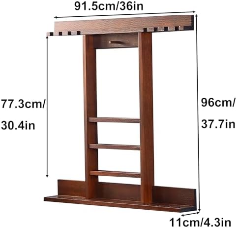 ZK Wall Mount Pool Cue Rack - Durable Billiard Stick Holder for 8 Cues & Full Set of Balls, Ideal for Game Room, Bar, Club & Home Décor (Black)