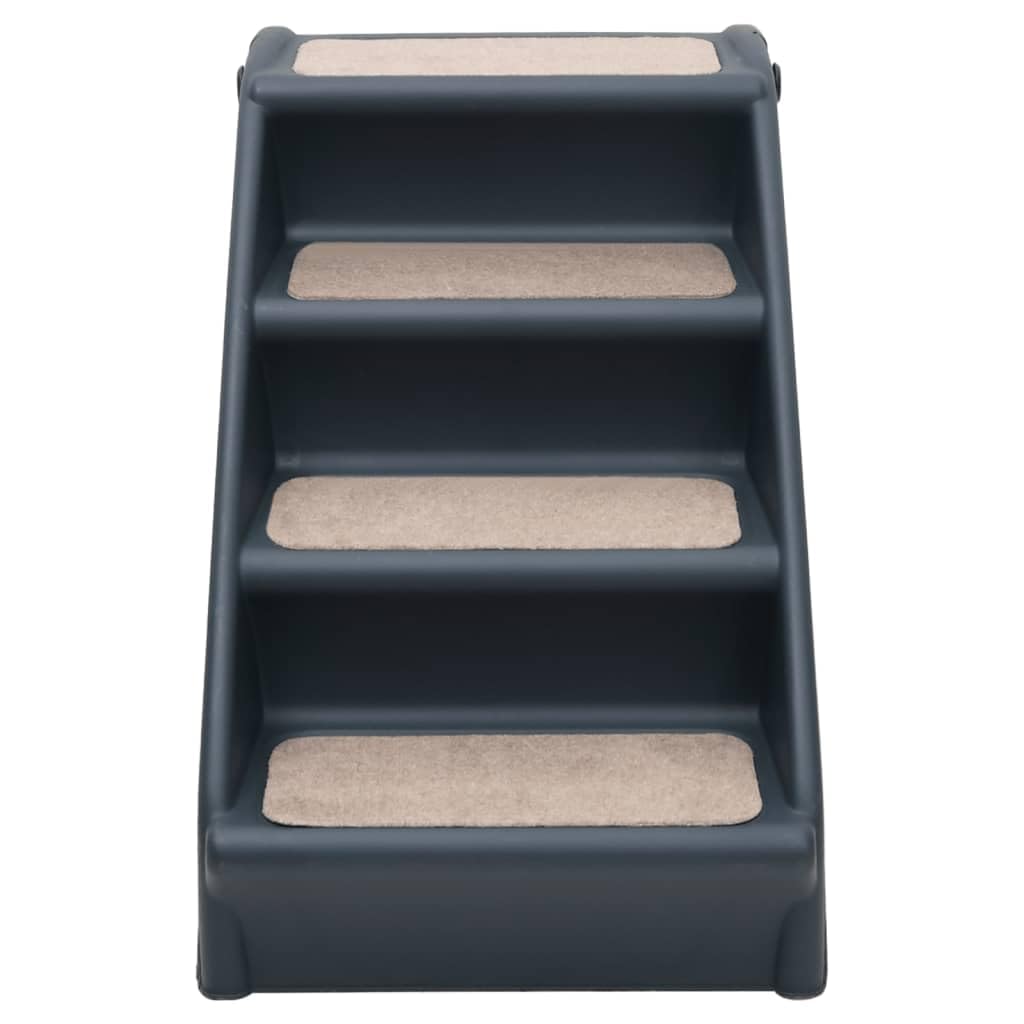 vidaXL Escalier Pliable à 4 Marches pour Chiens Gris Foncé Etape Animaux