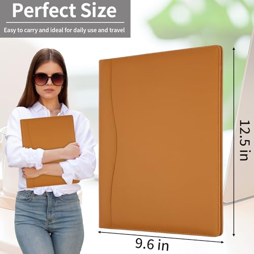 Image of Professional Padfolio Portfolio Binder, Faux Leather, Brown
