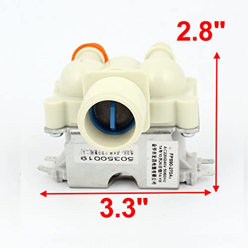 Électrovanne à double entrée d'eau AC220V/240V compatible lave-linge standard - 3