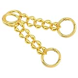 SEWACC 2 Piezas Extensor de Cadena Metálica para Correa de Bolso Accesorio para Alargar Bandolera de Hombro Repuesto para Bolsas de Mujer Color Dorado Práctico y Decorativo