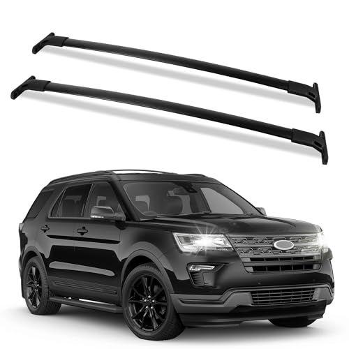 FLYCLE Roof Rack Crossbars Compatible with 2016-2019 Explorer Car Cargo Roof Racks Cross Bars Rooftop Luggage Kayaks Bicycles Snowboard Canoe Carrier Cargo Bag