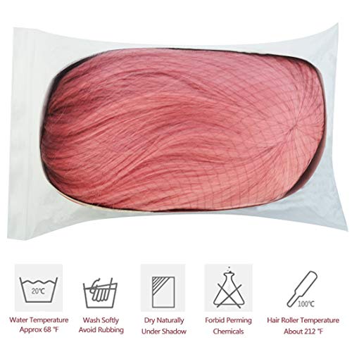 Rbenxia Curly Cosplay Wig Long Hair Heat Resistant Spiral Costume Wigs Anime Fashion Wavy Curly Cosplay Daily Party Pink 32" 80cm - Thumbnail 6