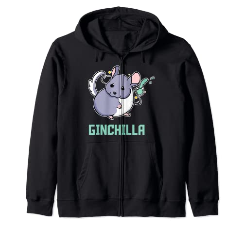 Ginchilla Chinchilla Gin Lover Rodent Bartender Bar Party Sudadera con Capucha