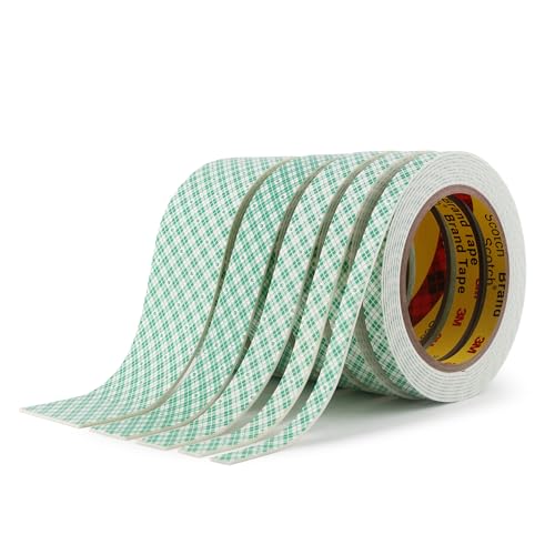 Image of 3M Double Sided Foam Tape 0.39 inch x 10Ft 2 Pack White | Double Coated Urethane Adhesion Polyurethane Tape for Bonding Attaching Mounting Interior Signage Nameplates DIY Card