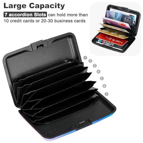 ELFISH RFID Blocking Credit Card Protector Aluminum ID Case Hard Shell Business Card Holders Metal Wallet for Men or Women (One Butterfly) - Thumbnail 5