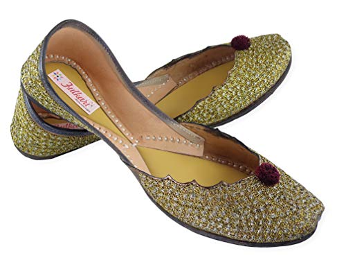 Image of Fulkari Prime Pure Leather Casual Women's Soft Leather Bite and Pinch Free Ladies Jutti Ethnic Mojari