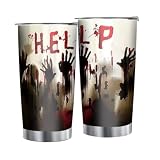 20 oz Halloween Ghost Tumbler, Insulated Coffee Cup with Lid, Halloween Cup