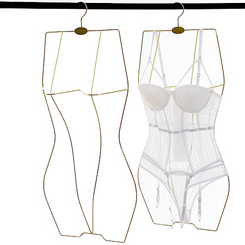 Arekuaei Bikini-Badeanzug-Kleiderbügel (Gold), 3D-Körperform, Display-Kleiderbügel für Dessous, 10 Stück