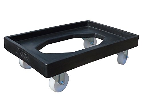 Plastor 1 x Black Euro Container and Stack/Nest Container Wheeled Dolly/Skate - 600mm x 400mm