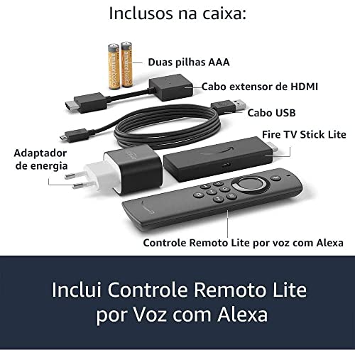 Fire TV Stick Lite com Controle Remoto Lite por Voz com Alexa (sem controles de TV) | Streaming em F