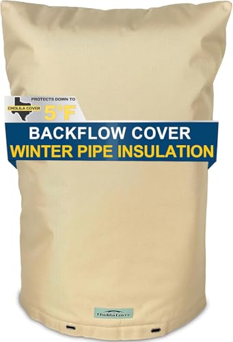 Cholila Cover Backflow Preventer Cover Insulated (5F) - 14W x 26H Backflow Cover for Winter Pipe Freeze Protection - Sprinkler Covers for Outside with 7 Layers Fabric Double Wall Insulation Cover