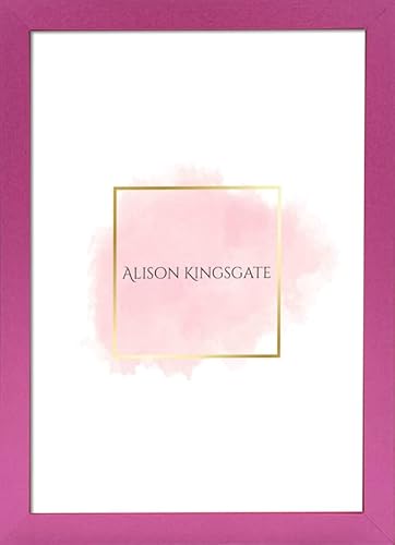 Thin Pink 20x12 Frame Panoramic Picture Frames With Clear Perspex Sheet and Wall Hanging Hooks - Panoramic 20 x 12 Inch Pink Photo Frame In Multiple Colors & Sizes