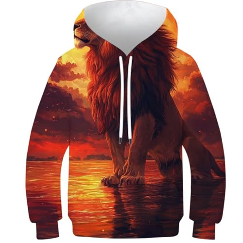 Sweat à capuche enfant 12-14 ans motif lion pour prendre confiance en soi