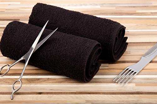 Bleach Proof Salon Towels (24 Pack, 16 x 27 Inches) Black - 100% Cotton Towels For Hairdressing Salons, Spas, Hotel. For Hand, Face & Hair Use - Thumbnail 3
