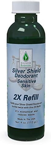 Silver Shield Deodorant - Sensitive Skin Formula - 2X Refill, All Natural Colloidal Silver Deodorant, 4 oz.