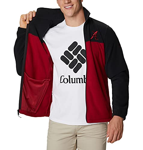 Columbia Ncaa Alabama Crimson Tide Men's Collegiate Flanker Iii Fleece Jacket, Medium, Ala - Black/Red Velvet #TOP4