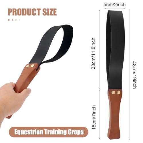 Catcan Riding Crop for Horses, 19\'\' Equestrianism Crops Leather Horse Whip for Equestrian Sports Training Whip