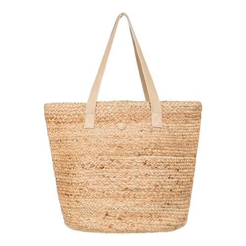 Image of Roxy Women's Beach Tote Bag | Travel | Vacation | Straw | Lightweight | Breathable, Ritual Kiss - Natural