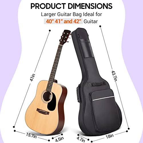 Cahaya Guitar Bag Upgraded Premium Version For 40 41 42 Inch Acoustic Guitar Gig Bag 0.5In Thick Sponge Overly Padded Water Resistent Guitar Case Soft Guitar Backpack Case #TOP6