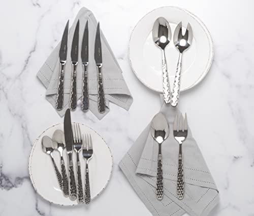 Vietri MLO Martellato Salad Server Set, 9"L 18/10 Stainless Steel Salad Tosser Utensils thumb #4