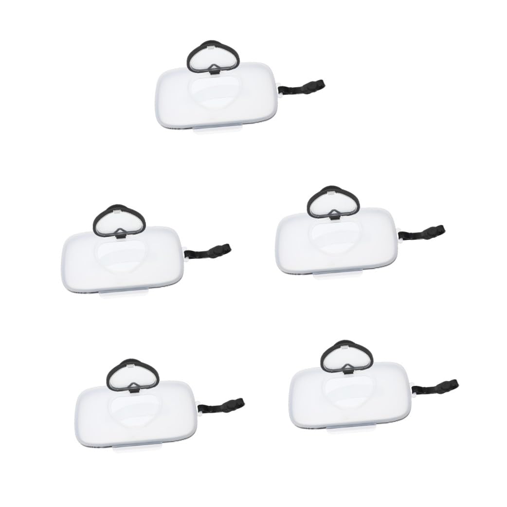Cabilock 5 Pièces Boîte à Papier Portable Boite Conservation Bebe Boite de Conservation Bebe Porte-lingettes Rechargeable de lingettes pour de Couches PP