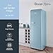 SWAN SR11050BLNE Retro Tall Larder Fridge with 337L Capacity, 5 Glass Fridge Shelves, 1 Chrome Wine Rack, 6 Door Shelves, 1 Salad Crisper, Energy Class E, Blue