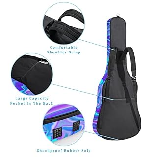 Housse imperméable pour guitare acoustique avec double bandoulière et poche Motif feuilles de palmier et squelette… - Les Beatles, Paul McCartney, John Lennon, RIngo Starr, George Harrison Housse imperméable pour guitare acoustique avec double bandoulière et poche Motif feuilles de palmier et squelette… – Image 3