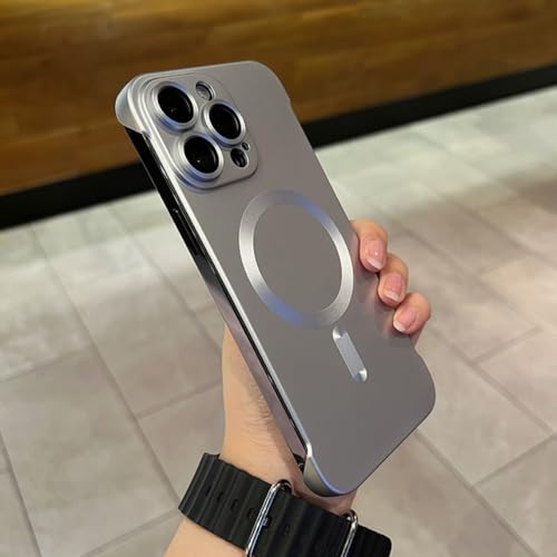 Housse d'objectif argent pour iPhone 15 Plus, le style sans cadre pour vos photos urbaines