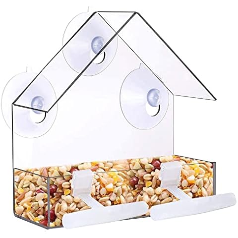 Zeqeey Clear Acrylic Window Bird Feeder Cover