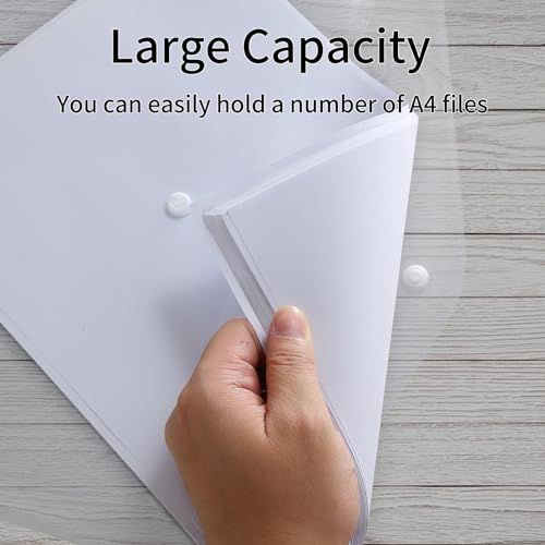 CRESZZLE 20 Stück Hochwertige Dokumententaschen A4 - Klarsichthüllen A4 Glasklar mit Druckknopf für Perfekte Organisation von Dokumenten, Dateien,Papier,Quittungen und mehr!