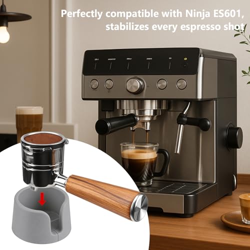Image of Luxe Cafe Accessories - Coffee Tamper Base for Ninja Espresso ES601, Handheld Portafilter Stand for Stable Tamping & Even Extraction, Anti-Slip PETG Base for Barista-Style Espresso at Home (GREY)