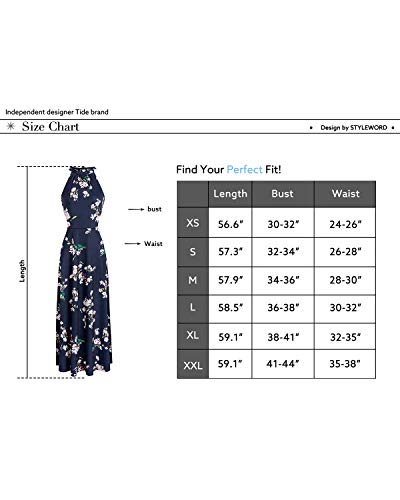 Styleword 2023 Women's Summer Sleeveless Elegant Formal Evening Maxi Long Sping Dresses(Floral 21,Xxl) #TOP5
