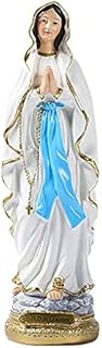 shuangmu Blessed Virgin Mary Statue, Our Lady Of Grace Blue White Figurine Traditional Resin Virgin Mary Tabletop Home Ornaments Garden Decoration Sculpture 22cm