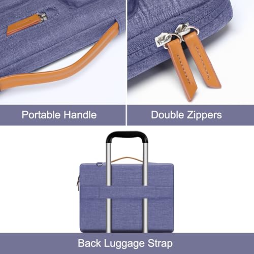 Image of MOSISO 360 Protective Laptop Shoulder Bag,15-15.6 inch Computer Bags Compatible with MacBook Pro 16 inch, HP, Dell, Lenovo, Asus Notebook,Side Open Messenger Bag with 4 Zipper Pockets, Purple Orchid
