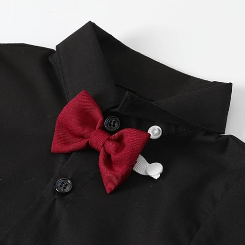 A&J DESIGN Infant Baby Boys Dress Shirt Bodysuit Gentleman Formal Wedding Long Sleeve Rompers4