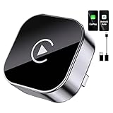 2 en 1 Adaptador CarPlay Inalámbrico, Bluetooth V5.3 Conexión Estable, WiFi 6 de Doble Banda de Alta Velocidad, USB A/C, Bluetooth Car Play Wireless Adapter Dongle para iPhone iOS 10+ & Android 11+
