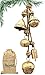 HIGHBIX Set of 5 Rustic Harmony Jingle Bells Cluster Vintage Handmade Lucky Christmas Hanging Mix DÃ©cor Bells On Rope
