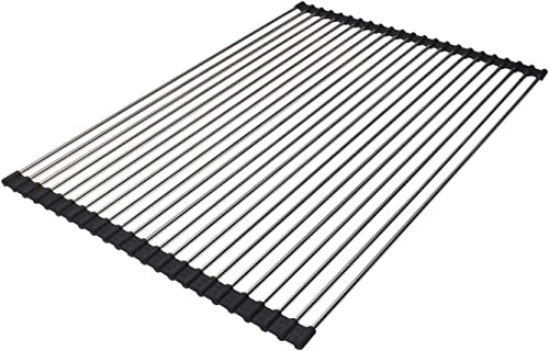 大判 58cm 折りたたみ 水切りラック 耐荷重約15kg 高効率 - 58×40cm(ブラック)