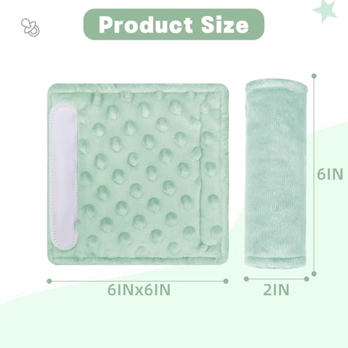 Image of GFU Car Seat Strap Pads for Baby, Soft Shoulder Pads for Comfort, Reversible Seatbelt Covers for Kids, Perfect for Baby Car Seat, Stroller, Swing, High Chair, Size: 6.5 x 6.5 inch, Green