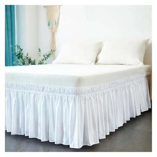 Cubre Canape Falda de Cama de Hotel Envolvente elástica for Cama sin Superficie de Cama tamaño Twin/Full/Queen/King 38 cm de Altura for decoración del hogar Color Blanco(30cm 150 200cm)