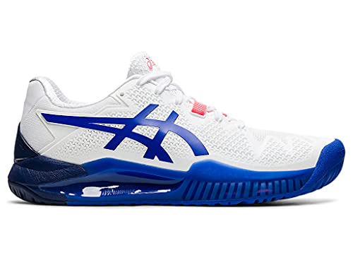 ASICS Women s Gel-Resolution 8 Tennis Shoes, 6, White Lapis Lazuli Blue