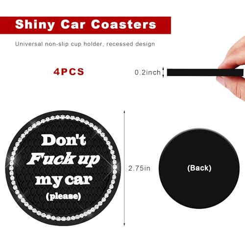 4 posavasos brillantes para portavasos de auto miniatura 2