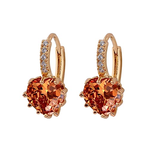 Pendientes de aro de Oro de 18k y amatistas de corazón el regalo romántico perfecto para mujer