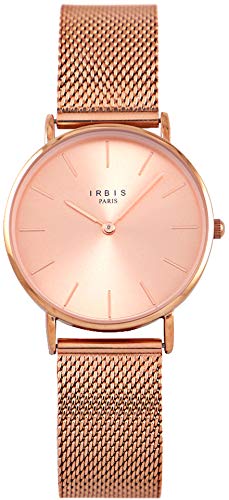 Montre Rose Femme de luxe IRBIS Tropézienne boîtier 36 mm finition or rose brossé